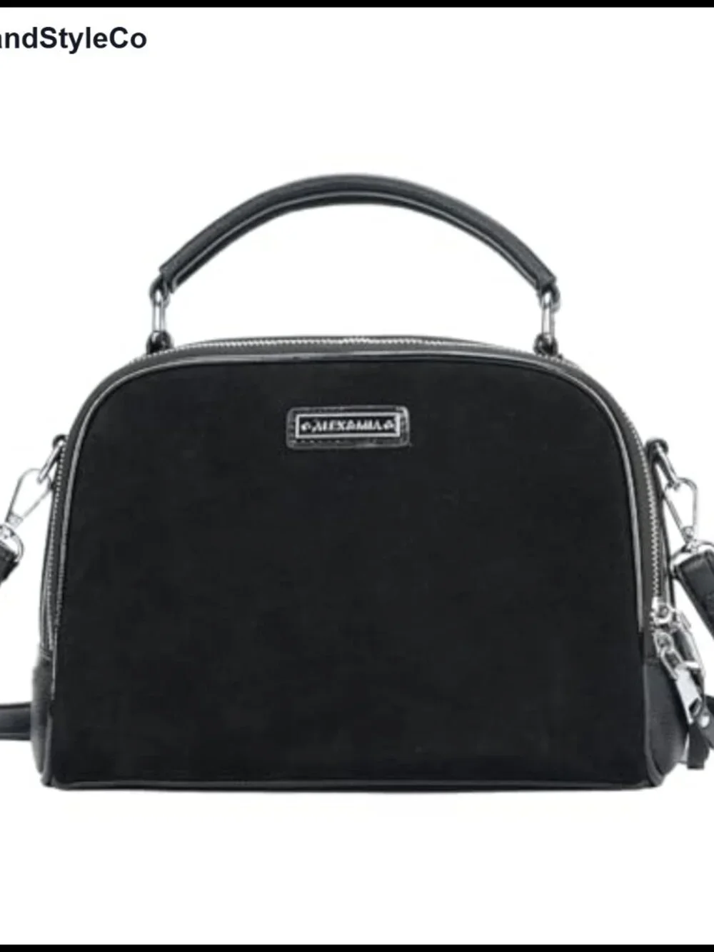 Crossbody Bag Faux Suede PU Leather Multi-Compartment Zipper